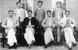 Editorial Committee of Oway Magazine. Ko Aung San, the Editor, is seated second from left. (1936)