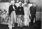 The first delegation to Japan, before their audience with the Emperor. Bogyoke Aung San far right. (March 1943)