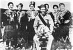Bogyoke Aung San with a group of Kachin women. (December 1946)